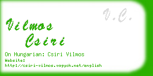 vilmos csiri business card